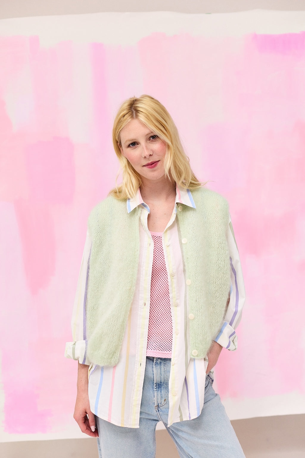 Gilet Sans Manches Nina Kalio - Taille L, Fourrure De Lapin, Occasion Très Bon état