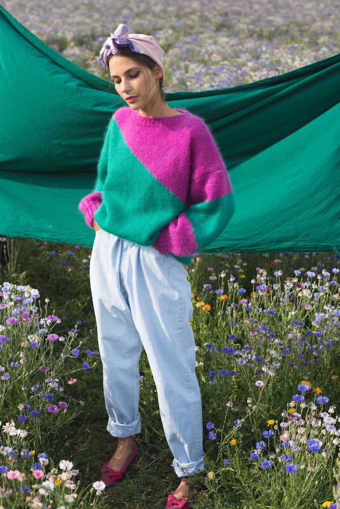 Knitting Patterns Pull Katia Sanchez Kika Sweater Fuchsia Green