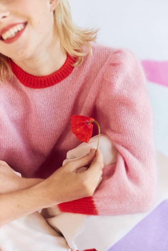 Paulette sweater pink red Mohair sweater