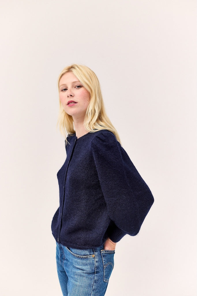 Michele navy cardigan navy Mohair sweater