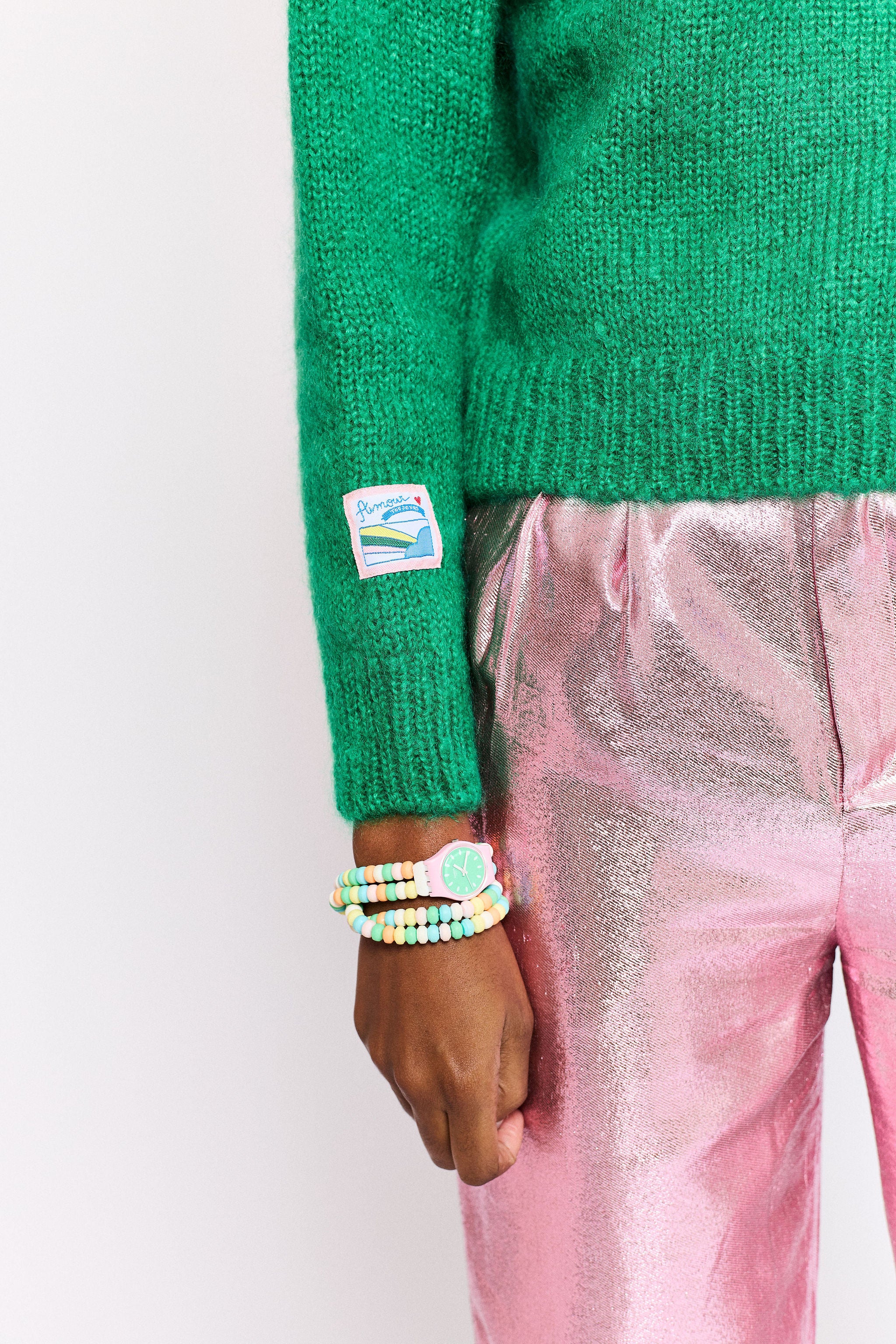Pull Carla Giannini Vert En Laine Et Mohair - Taille XL - Occasion Très Bon état