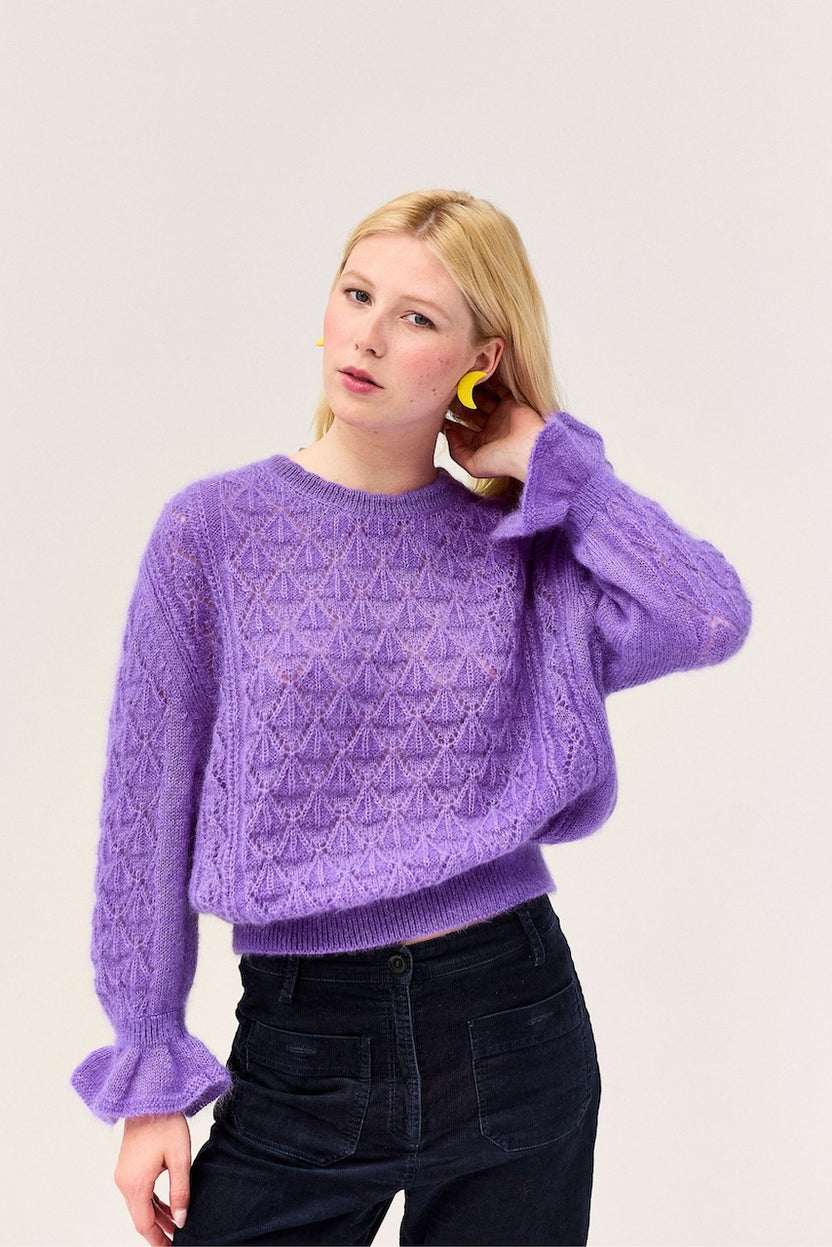 Combo Pull Ceallaigh Sweater (Flora Viva) - Mohair Soie Doucette
